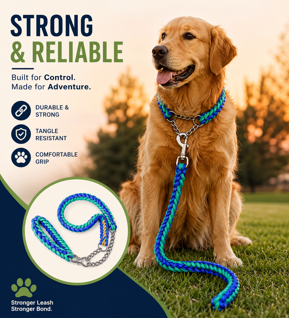 Furera Heavy-Duty Dog Collar & Leash